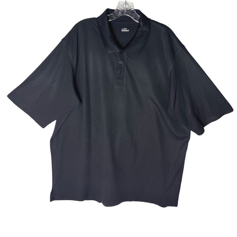 Under Armour Mens XXL Black Performance Polo Shirt Short Sleeve Loose Fit Golf